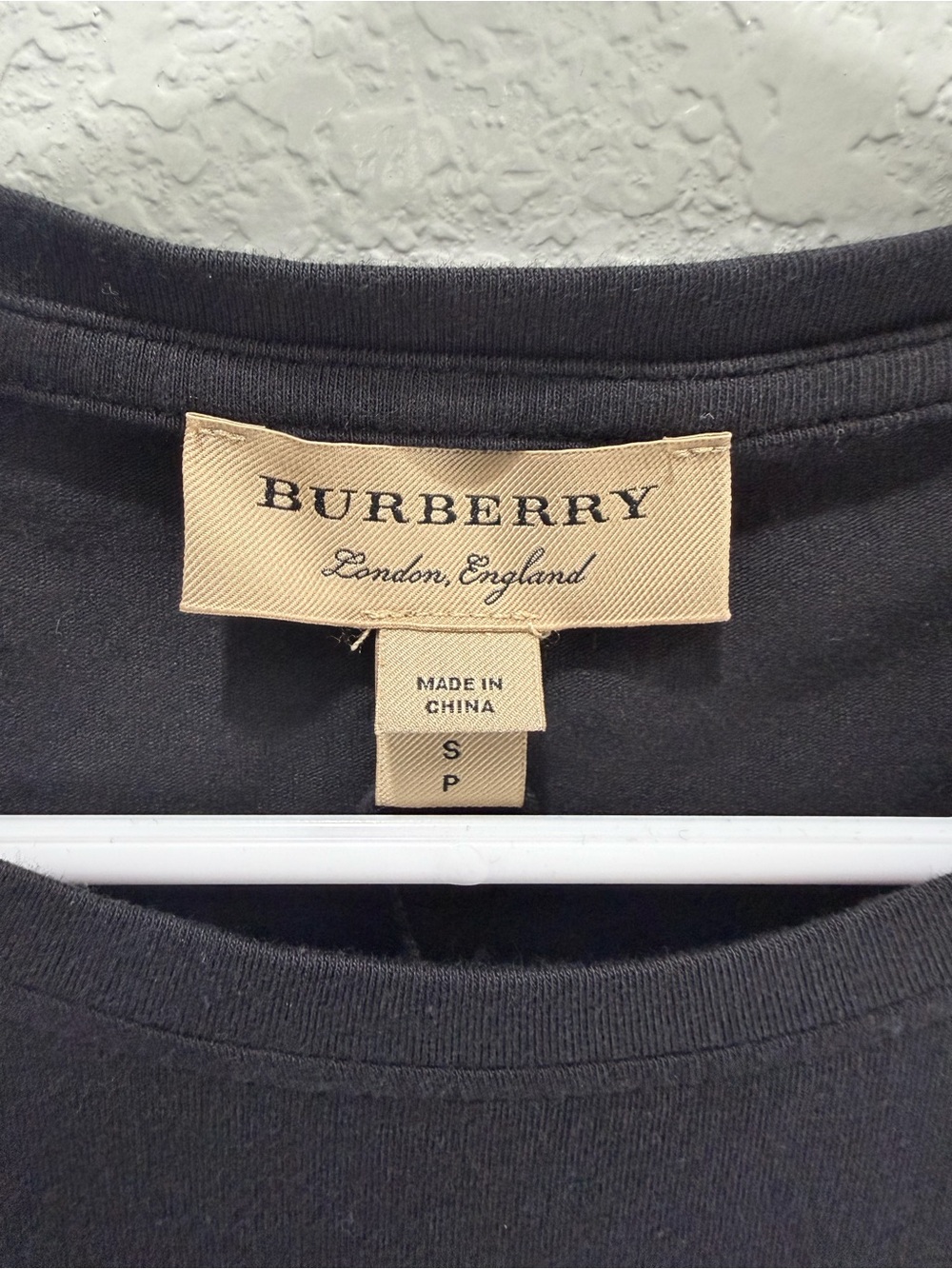 Burberry Black Tee with Signature Check Cuff - Picture 7 of 10